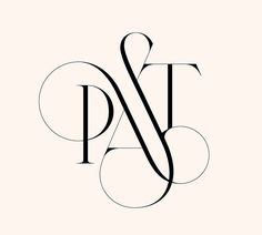 the letter p and w is made up of black letters on a white background with an elegant