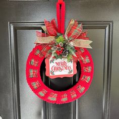 Merry Christmas Yarn Wreath wrapped in yarn and embellishments Red Yarn Wreath Santa, What Size Wreath Form For A Yarn And Ribbon Wreath, Vintage Yarn Christmas Wreath, Wire Hanger Yarn Wreaths, Loopy Yarn Christmas Wreaths, Wrapped Yarn And Ribbon Wreath, Wrapped Yarn Ribbon Wreath Tutorial, Yarn And Ribbon Christmas Wreaths, Christmas Wreaths Yarn