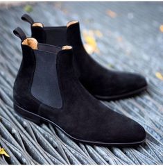 Handmade men black suede leather casual ankle boots, men suede chelsea boots Quality Leather Boots, Custom Design Shoes, Botas Chelsea, Casual Ankle Boots, Mens Boots Casual, Suede Leather Shoes, High Ankle Boots, Suede Chelsea Boots, Men Suede