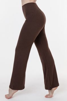 PON300 - Ponte Flared Legging – Los Angeles Apparel Basic Crop Tops, Jazz Pants, Cropped Sweaters, Los Angeles Apparel, Classic Jazz, La Outfits, Brown Leggings, Flare Legging, Flared Leggings