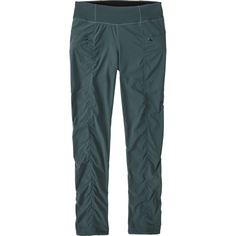 the women's hiking pants are made from stretchy fabric, and have an adjustable waist