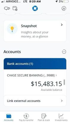 an iphone screen showing the account details for bank balances, and other banking items