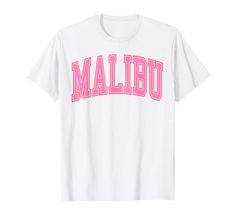 PRICES MAY VARY. Preppy varsity pink Malibu California College design for women, teen, girls, men, women, father, mother, mom, dad, kids, son, daughter, boys, girls, sister, brother birthday, souvenir, christmas, eastern. mother's day, father's day Cute preppy Malibu retro design. Preppy shirt, preppy shirts, Preppy trendy y2k aesthetic. Perfect as Malibu vacation souvenirs. Lightweight, Classic fit, Double-needle sleeve and bottom hem Malibu Vacation, Malibu Shirt, Shirts Preppy, Preppy Christmas List, Pink Malibu, Have A Good Life, California College