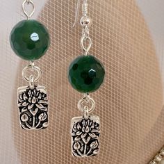 Forest Green Faceted Agate Earrings With Double Sided Lotus Charms Ear Wires And Findings Are Solid 925 Sterling Silver Charms Are Silver Plated Bring Some Serenity Into Your Life With These Gorgeous Lotus Charm Earrings! New Handmade In My Atlanta Jewelry Studio Please Let Me Know If You Have Any Questions Ready To Ship Note Colors May Be Slightly Different From The Pictures Because Of Different Device Display Settings Thank You For Shopping Miss Behavin Jewelry Gifts For Women Gifts For Her Gi Mom Stocking Stuffers, Feather Earrings Diy, Stocking Stuffers For Mom, Earring Inspo, Healing Gemstones, Wire Wrapped Jewelry Tutorials, Diwali Craft, Pagan Jewelry, Sterling Silver Charms