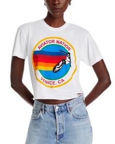 Aviator Nation Logo Graphic Tee Aviator Nation Logo, Aviator Nation, Shop Logo, Graphic Tees Women, Logo Graphic, Graphic Tee, Top Brands, Pick Up, In Store