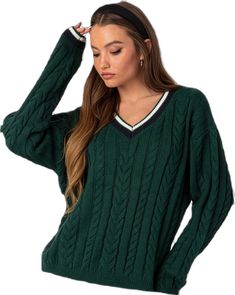 Green Varsity Sweater For Winter, Cable Sweater, Cable Knit Sweater, Sweater Knit, S Models, Women's Sweater, Cable Knit, Sweater Top, Knit Sweater