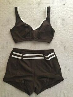 Top Seller for Vintage top & shorts 12 Made In England Beach Summer Bikini brown beach, Women's Swimwear 70s Bikinis Vintage, 60s Swimwear, 90s Swimwear, Brown Beach, England Beaches, Retro Swimwear, Beach Getaway, Vintage Swimwear, Trendy Swimwear