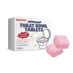 the pink toilet bowl tablets are on display