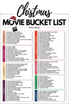 the christmas movie bucket list is shown