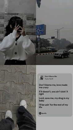 two different pictures one with a woman talking on the phone