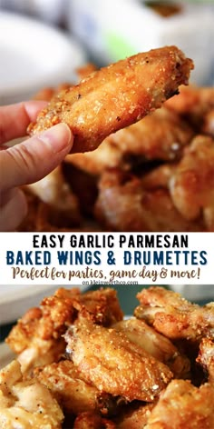 baked garlic parmesan baked wings and drums