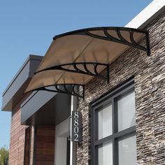 an awning on the outside of a building