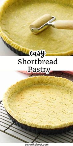 an easy shortbread pastry is ready to be baked in the oven or on the grill