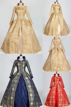 Champagne Floral Renaissance Lady Vintage Victorian Dress Ball Gown Theater Costume Vintage Victorian Dress, Ball Gowns Victorian, Gothic Victorian Dresses, Victorian Wedding Dress, Victorian Fashion Dresses, Victorian Dresses, Dress Ball Gown, Period Dress, Victorian Costume