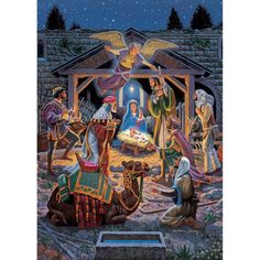 the birth of jesus is depicted in this christmas scene