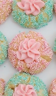 an instagram page with pink and blue decorated cookies on it's left side