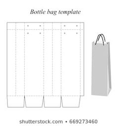 a paper bag template with the front and back sides cut out, ready to be used for