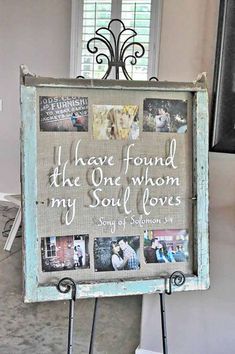 a sign with pictures on it that says i have found the one whom my soul loves