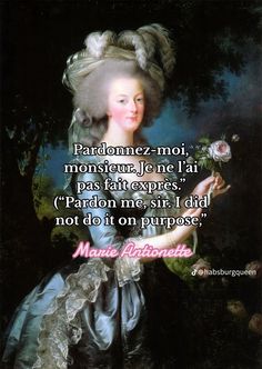 a woman in a blue dress holding flowers with a quote above her that says, pardonnez - moi monstem le