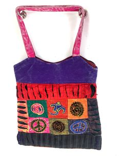 "ever since the dawn of hippy, these bags have travelled the world Bright colours, re-used materials, comfortable, safe and secure. One big pocket with a 14\"(36cm) wide with zipper 12\" (32cm) tall Shoulder strap is 36\"(92cm) WASHING INSTRUCTIONS We recommend hand wash using non-bio detergent or DRY-CLEAN or MACHINE WASH [cotton process]    IRON at medium heat     NB we use natural dyes in our cotton and Brocade Silk products and highly recommend washing them separately in a cotton laundry-bag for the first few washes, just in case. SOCIAL MEDIA Shop:           https://etsy.me/2XiJdL8 Facebook:   @karmasuitsya.77 Twitter:        @karma_suitsya_ Instagram:  @karma.suitsya Pinterest:    @karma_suitsya" Eco-friendly Multicolor Festival Bag, Hippie Cotton Shoulder Bag For Travel, Festival Cotton Tote Shoulder Bag, Hippie Cotton Shoulder Bag For Daily Use, Festival Cotton Shoulder Bag With Adjustable Strap, Hippie Cotton Bags For Everyday Use, Hippie Style Cotton Bags For Everyday, Travel Shoulder Bag In Cotton With Patchwork, Hippie Multicolor Cotton Bags