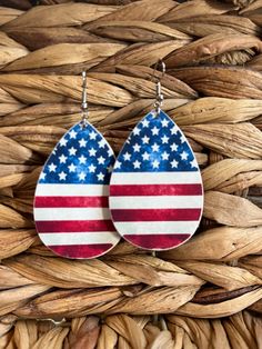 American Flag Earrings. Wood Earrings. Red White and Blue Flag Earrings, Earrings Wood, Earrings Red, Wood Earrings, Daughter Love, Red White And Blue, American Flag, Jewelry Earrings Dangle, Etsy Earrings