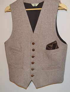 Mens Vest in wool tweed 100 cotton lined AC by amytopstitching Single Breasted Tweed Vest For Workwear, Tailored Wool Vest For Semi-formal Occasions, Classic Tweed Suits With Pockets, Fitted Single-breasted Tweed Vest, Fitted Tweed Jacket With Pockets, Elegant Tweed Vest For Work, Elegant Tweed Work Vest, Elegant Tweed Workwear Vest, Tailored Sleeveless Wool Vest