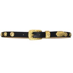 Donna Belt - Black Leather Vintage Gold Buckle | Streets Ahead – StreetsAheadInc Vintage Hardware, Western Belts, Black Leather Belt, Rich Girl, Inspiration Style, The Girl Who, Black Belt, Italian Leather, Vintage Gold