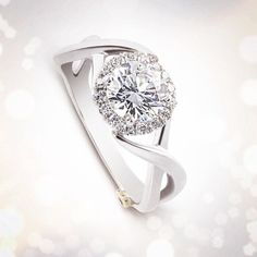 Meet Aura. She's not your traditional halo! Luxury White Gold Rings With Rotating Bezel, Luxury Silver Heart Ring With Halo Setting, White Diamond Ring With Tension Setting, Open Design, Heart-shaped Halo Setting White Gold Jewelry, Diamond White Halo Ring For Proposal, Fine Jewelry, Contemporary Engagement Rings, Round Engagement Rings, Gold Halo, Rose Gold Band