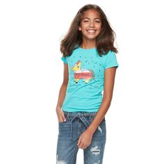 She'll celebrate Hispanic Heritage Month in style this girls' graphic tee. She'll celebrate Hispanic Heritage Month in style this girls' graphic tee. Crewneck Short sleeve To celebrate this collection, Kohlâs is honored to donate $100,000 to UnidosUS who works to create opportunities for Latinos where advancement is a reality for all and where our communityâs contributions are recognized.FABRIC & CARE Cotton Machine wash Imported Size: X Large. Color: Blue. Gender: female. Age Group: kid Create Opportunities, Hispanic Heritage Month, Girls Graphic Tee, Hispanic Heritage, Heritage Month, Girls Tees, Blue Gender, 100 000, Confetti