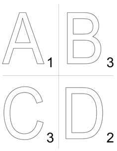 the letters and numbers are shown in four different ways to learn how to draw them