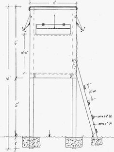 an architectural drawing shows the details for a tower that has been constructed in order to look like