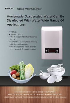 an advertisement for a water purifier with instructions on how to use it