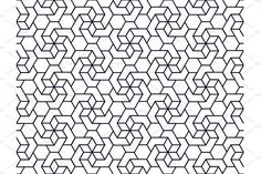 a black and white geometric pattern that looks like hexagonals, which are connected to