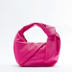 Brand New Hot Pink Zara Bag. Super Soft Genuine Leather. Sold Out Online Chic Pouch-shaped Baguette Bag For Gift, Chic Baguette Bag Pouch As Gift, Chic Bag With Handles As Gift, Soft Leather Pouch Bag For Party, Chic Pouch-shaped Hobo Bag For Gift, Soft Leather Party Pouch Bag, Zara Crossbody Party Bag, Chic Pink Satchel Baguette Bag, Soft Leather Tote Bag For Party