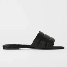 Zara | Shoes | Zara Quilted Slides Black Nwt | Poshmark Zara Square Toe Sandals In Synthetic Material, Zara Black Sandals With Heel Strap, Elegant Black Zara Sandals, Zara Black Platform Sandals, Zara Black Sandals With Buckle Closure, Parisian Vibes, Zara New, Zara Shoes, Simple Chic