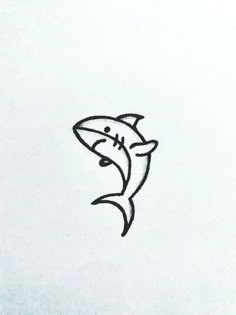 a drawing of a shark jumping up into the air with its mouth open and tongue out