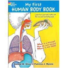 the book cover for my first human body book with an image of a woman eating pizza