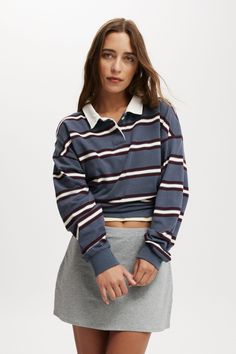 Oversized Long Sleeve PoloCotton On Women - Oversized Long Sleeve Polo - Slate Blue StripeCotton On | Women | Clothing | Sweats & HoodiesCotton On | Women | Clothing | Sweats & HoodiesCotton On | Women | Clothing | Sweats & Hoodies Navy Top With Contrast Stripes For Fall, Blue Striped Long Sleeve Top, Navy Long Sleeve Tops With Contrast Stripes, Blue Long Sleeve Tops With Horizontal Stripes, Blue Horizontal Stripe Long Sleeve Top, Blue Long Sleeve Top With Horizontal Stripes, Navy Long Sleeve Top With Striped Collar, Blue Vertical Striped Collared Top, Blue Long Sleeve Tops With Vertical Stripes