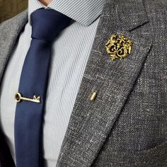 Lapel Pins Suit, Royal Crest, Suit Pin, Lapel Pins Mens, Wedding Outfit Men, Designer Suits For Men, The Gentleman, Modern Gentleman, Mens Fashion Suits