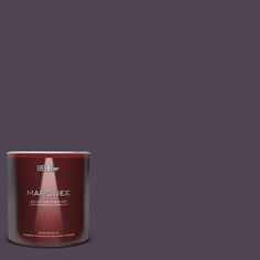 a can of behrorma's marjoiee paint on a gray background