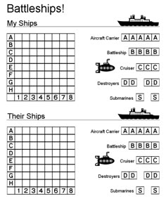 battleships and ships worksheet for kids to learn how to read the ship