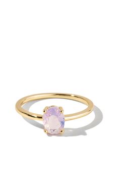 Designed to be simple while still standing out, our daydream ring features a lilac iridescent crystal. The warm hues from the gold band are seen peeking out of the lavender crystal to create a "je ne sais quoi" look, similar to an opal. Ring Details Design: Lilac moonstone crystal Dimensions: 8mm height Metal: 3x dippe Iridescent Ring, Senior Ring, Senior Rings, Purple Stone Ring, Purple Stone Rings, Iridescent Crystal, Moonstone Crystal, Rose Gold Band, Still Standing