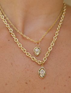 DETAILS: 14k Yellow Gold (1.65g) Bezel Pear Diamond Charm FCW .44 *Charm & necklace sold separately Diamond Cross, Hand Chain, Diamond Charm, Pear Diamond, Gold Collection, Cross Charms, Ring Bracelet, Necklaces Bracelets, Pear