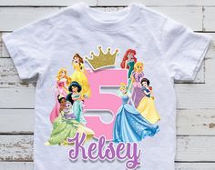 Princess Shirts For Toddler, Cricut Princess Birthday Shirt, Disney Princess Shirts Birthday, Princess First Birthday Family Shirts, Her Royal 5ness Shirt, Personalized Princess Shirt, Princess Birthday Shirt, Disney Princess Toddler, Happy Birthday Shirt