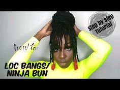 Locs Bun With Bangs, Loc Bangs And Bun, Loc Bun With Bangs, Loc Bangs Styles, Loc Styles With Bangs, Dreadlocks With Bangs, Cute Loc Styles For Women, Long Locs Hairstyles, Loc Bangs