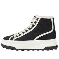 (WMNS) Gucci GG Blooms High-Top Sneakers 'Black White' 746768-20Q20-1043 Gucci Black Lace-up Sneakers, Black Gucci Lace-up Sneakers, Gucci High-top Sneakers, Gucci Black Low-top Sneakers, Gucci Luxury Lace-up High-top Sneakers, Gucci Black Sporty Sneakers, Sporty Black Gucci Sneakers, Gucci White Sneakers With Textured Sole, Luxury Gucci High-top Sneakers