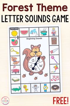 a printable forest theme letter sounds game