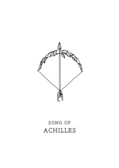 a black and white drawing of an arrow with the words song of achilles