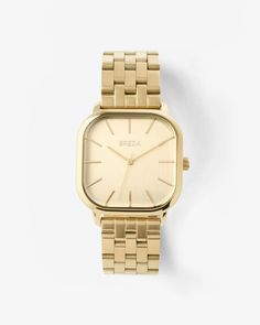 Visser | Square Cased Watch | Men's Watches | BREDA Watch Minimalist Artist, Fame Dr, Fashion Pieces, Square Watch, Stainless Steel Band, Watch Movement, Metal Bracelets, Watch Collection, Gold Gold