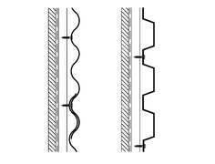 an image of two different types of metal bars on the same side, one is black and white